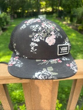Vans Black Floral Mesh-Back Hat